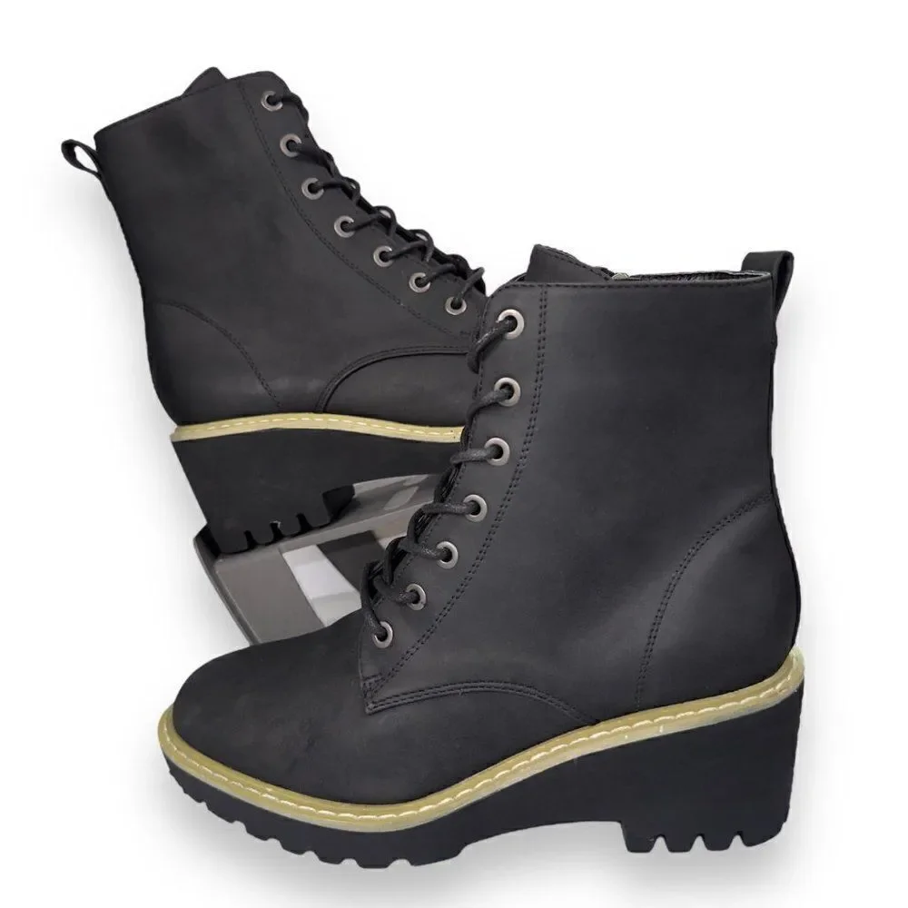 Hey Girl by Corkys Ghosted‎ Combat Style Boots Black Vegan Leather Women's 7